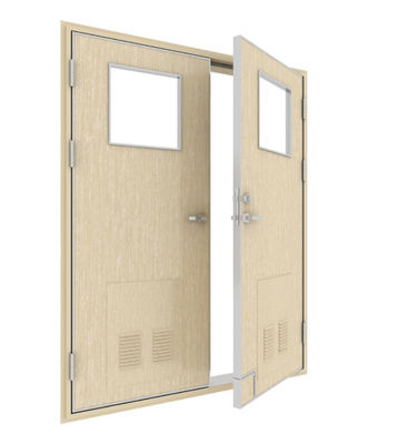 comprar Marcos de puerta huecos clasificados del metal del fuego comercial con la hoja 40m m doble de cristal Fabricación en línea